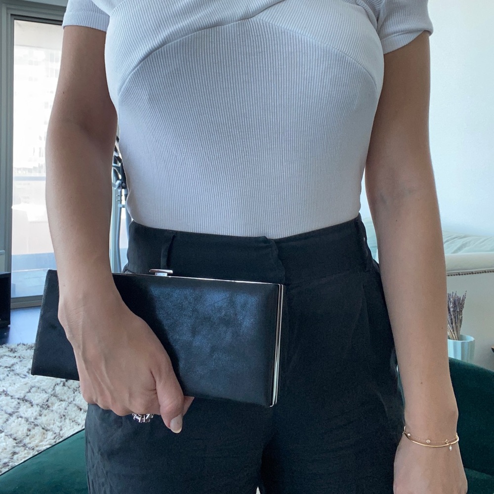 Halston Heritage leather Clutch (with Chain)